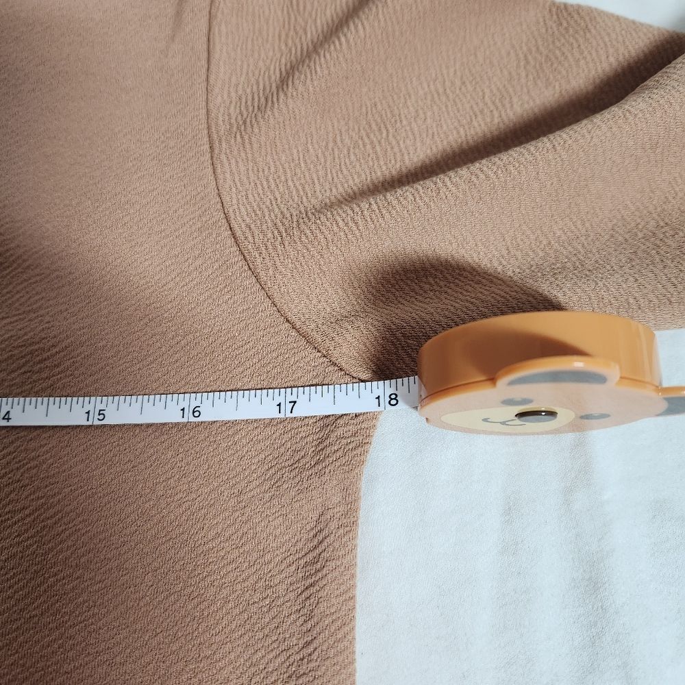 BOOHOO Tan Crop Top Festival Beach SZ 4 US - Picture 6 of 8